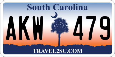 SC license plate AKW479