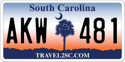 SC license plate AKW481