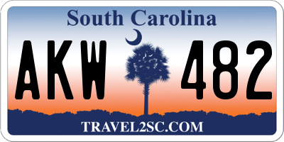 SC license plate AKW482