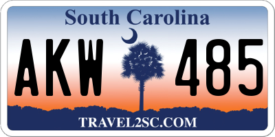 SC license plate AKW485