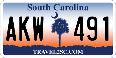 SC license plate AKW491