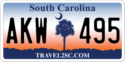 SC license plate AKW495