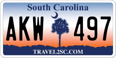 SC license plate AKW497