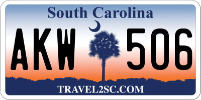 SC license plate AKW506