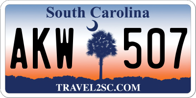 SC license plate AKW507
