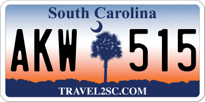 SC license plate AKW515