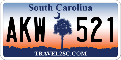 SC license plate AKW521