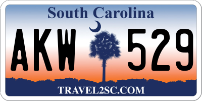 SC license plate AKW529