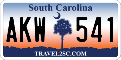 SC license plate AKW541