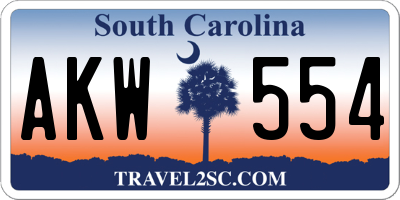 SC license plate AKW554