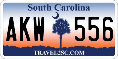 SC license plate AKW556