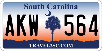 SC license plate AKW564