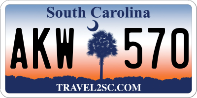 SC license plate AKW570