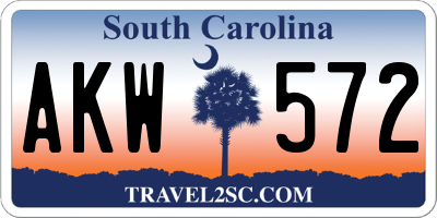 SC license plate AKW572