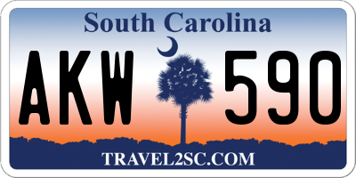 SC license plate AKW590