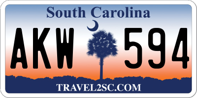 SC license plate AKW594