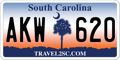 SC license plate AKW620