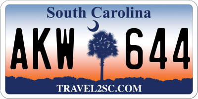 SC license plate AKW644