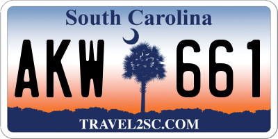 SC license plate AKW661