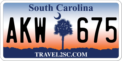 SC license plate AKW675
