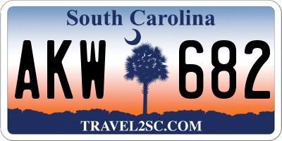 SC license plate AKW682