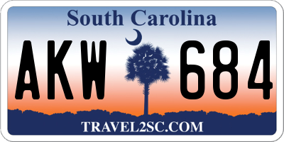 SC license plate AKW684