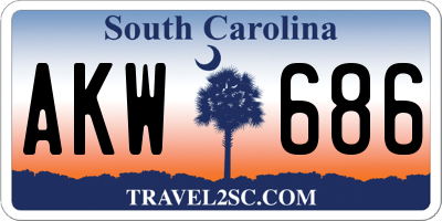 SC license plate AKW686