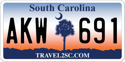 SC license plate AKW691
