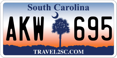 SC license plate AKW695