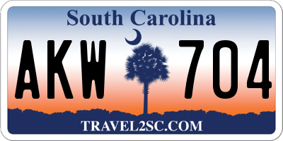 SC license plate AKW704