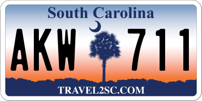 SC license plate AKW711