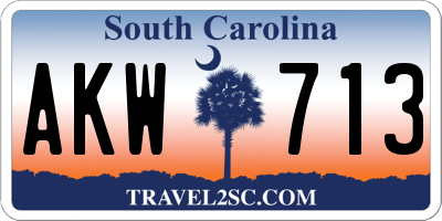 SC license plate AKW713