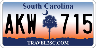 SC license plate AKW715