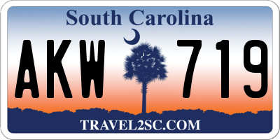 SC license plate AKW719
