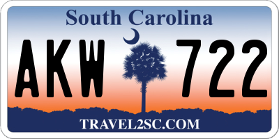 SC license plate AKW722
