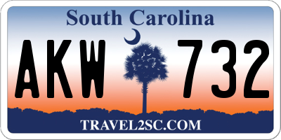 SC license plate AKW732