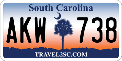 SC license plate AKW738