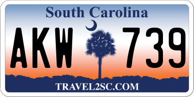 SC license plate AKW739