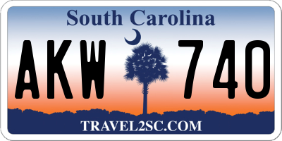 SC license plate AKW740