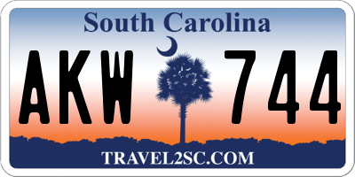 SC license plate AKW744