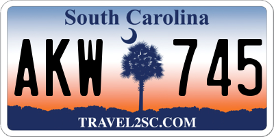 SC license plate AKW745