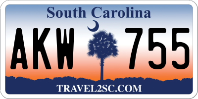 SC license plate AKW755