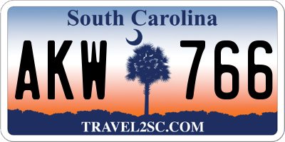SC license plate AKW766