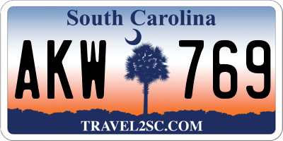 SC license plate AKW769