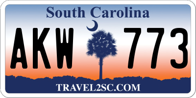 SC license plate AKW773