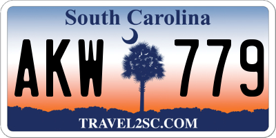 SC license plate AKW779