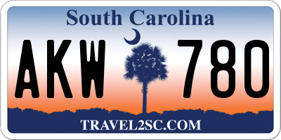 SC license plate AKW780