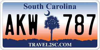 SC license plate AKW787