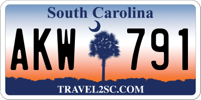 SC license plate AKW791