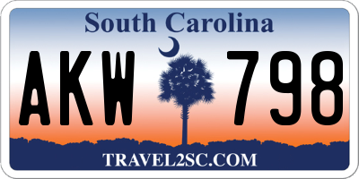 SC license plate AKW798
